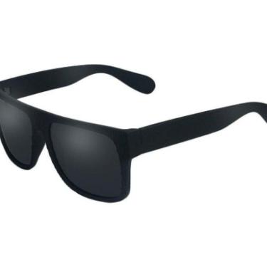 Imagem de Óculos De Sol Lente Preta Com Armação Ondulada Fosca Uv400