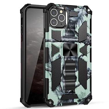 Imagem de KKFAUS Capa de telefone blindada robusta com suporte de carro de camuflagem militar de silicone para iPhone 13 12 11 Pro Max X XS XR 7 8 Plus capa de plástico rígido (Cor: 3, Tamanho: para iPhone 12)