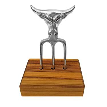 Imagem de Kit Garfo Tridente em Alumínio Polido + Base