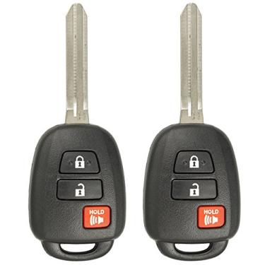 Imagem de Chaveiro de substituição Keyless2Go sem chave para chave de cabeça remota para Toyota Rav4 Highlander Tacoma GQ4-52T 89071-0R040 (2 unidades)