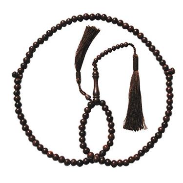 Imagem de Tasbih de árvore de tamarindo densa - Contas de oração de 8 mm 99 contas - Contas de preocupação com 2 borlas bonitas