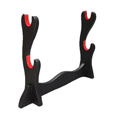 Imagem de Jiaoguo protetor acolchoado com 2 camadas de espada japonesa Samurai Katana Wakizashi Tanto com suporte para exibição serve para todas as espadas