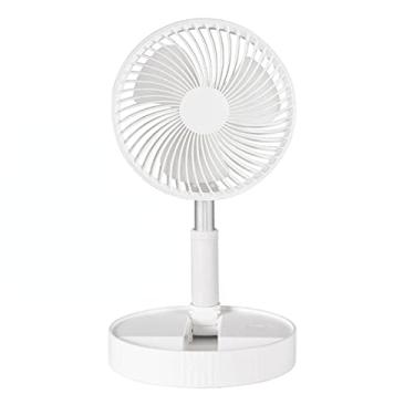 Imagem de HUJEMO Ventiladores telescópicos dobráveis recarregáveis com controle remoto infravermelho 7200mah para ar condicionado de verão (ZK 7200mah branco)