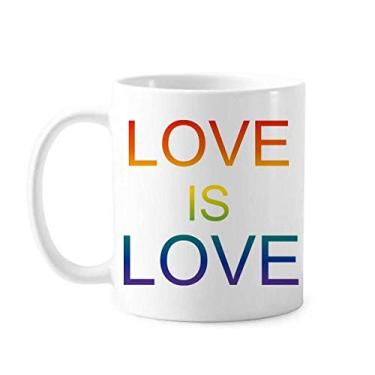 Imagem de Caneca de cerâmica LGBT Rainbow Flag Love Is Love Pottery Coffee Porcelain