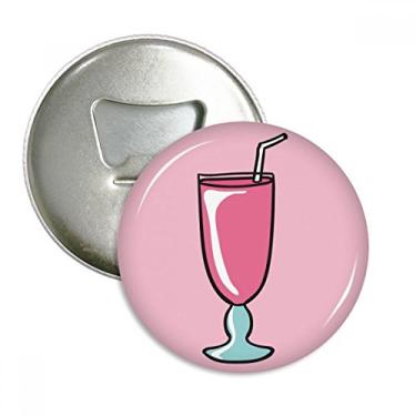 Imagem de Copo rosa de sorvete com ímã de geladeira e emblema multifuncional