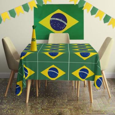 Imagem de Toalha Mesa Tnt Bandeira Brasil Copa Do Mundo 140cm Largura - Le Bianc