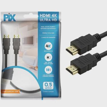 Imagem de Cabo hdmi 2.0 4K hdr 19P 50CM pix