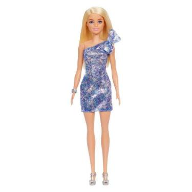 Imagem de Barbie Fashion Glitter - Loira Com Vestido Azul/Brilho - Mattel