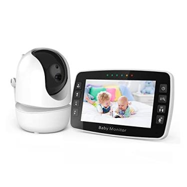 Imagem de Baby Monitor Babá Eletrônica Monitor Bebê Tela 4.3 polegadas Tecnologia Sem Fio 2.4Ghz Microfone Comunicação Bidirecional Monitoramento Temperatura Visão Noturna Infravermelha Canção de Ninar / No Brasil