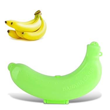 Imagem de Armazenamento de recipiente de almo?o, protetor de banana de frutas, suporte de banana bonito, estojo protetor de frutas, caixa de banana, casca de banana para atividades internas e externas(Gree