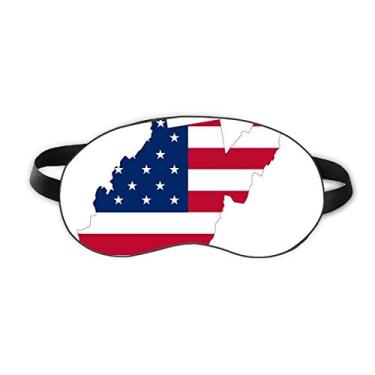 Imagem de Virginia USA Mapa Ocidental Estrelas Listras Bandeira em Forma de Dormir Sombra Macia Noturna