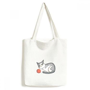 Imagem de Miaoji Bolsa de lona com pintura em aquarela Fantoche para gatos bolsa de compras casual