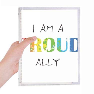 Imagem de Caderno LGBT com bandeira de arco-íris orgulhoso de folhas soltas diário recarregável, papelaria