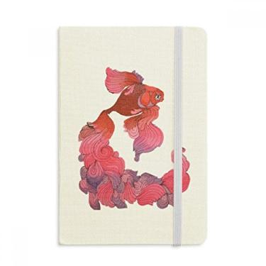 Imagem de Caderno Cyprinoid vermelho, rosa, roxo, rabo, capa dura em tecido oficial