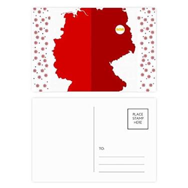 Imagem de Mapa da bandeira nacional da Alemanha, estampa vermelha, Natal, Natal, celebração, cartão postal Blessing Card