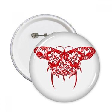 Imagem de Broches redondos de corte de papel para cultura tradicional chinesa para decoração de roupas, 5 peças, presente