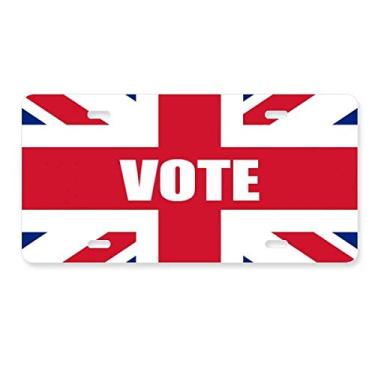 Imagem de DIYthinker Bandeira da Grã-Bretanha, Reino Unido, voto na eleição geral, placa de licença decoração de aço inoxidável para automóveis
