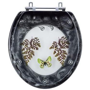 Imagem de Tampa para Vaso Deca Convencional Preto com Borboleta Verde