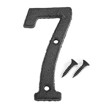 Imagem de Placa de casa flutuante 3D de 8 cm, placa de metal retrô, números árabes digitais, placa de porta de ferro fundido, decoração criativa de pátio, preta, antiferrugem, durável