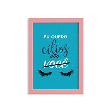 Imagem de Placa Decorativa Frase Maquiagem Quero Cílios 30x40cm
