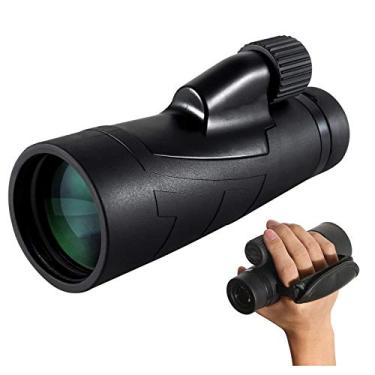 Imagem de Telescópio monocular 12X50 de alta potência para adultos, Bak4 Roof Prism Lentes FMC à prova d'água à prova de fumaça HD para observação da natureza em caminhadas ao ar livre, com alça lateral