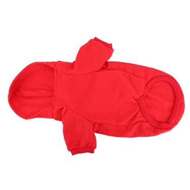Imagem de Folany Moletom de inverno com capuz para cachorros, macio e respirável (vermelho, GG)