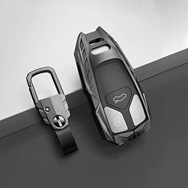 Imagem de Capa de chaveiro para carro capa de chave de liga de zinco inteligente, apto para Audi A4 Allroad B9 Q5 Q7 TT TTS 4M 8S 2016 2017 2018