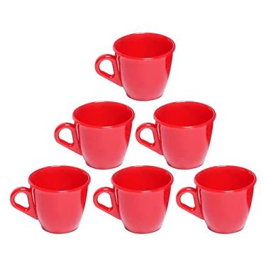 Imagem de Kit 6 Xicaras em Acrílico Cristal de Café - Chá Decor - Vermelha