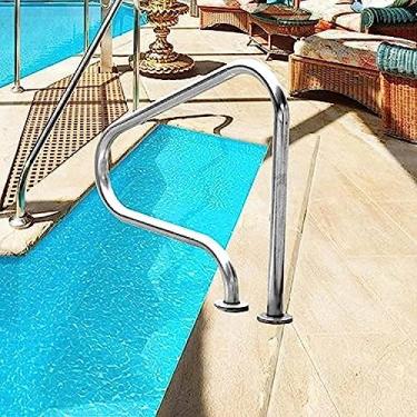 Imagem de Corrimões de piscina Corrimão de piscina de aço inoxidável 304 para piscinas enterradas, corrimão de segurança para piscina, proteção antiderrapante