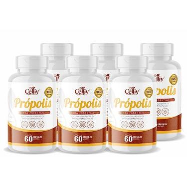 Imagem de Kit Com 6 - Extrato de Própolis 60 Capsulas de 500mg Celliv