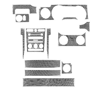 Imagem de UTOYA Conjunto de painel de instrumentos interior de fibra de carbono de carro 17 peças adesivo moldura decorativa, adequado para Ford Mustang 2005-2009 estilo de carro