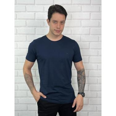 Imagem de Camiseta Acostamento Básica Bordado Azul Marinho - GG - Azul-escuro-Masculino