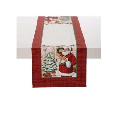 Trilho de Mesa Xadrez Vermelho Natal 160cm - Villa Pano