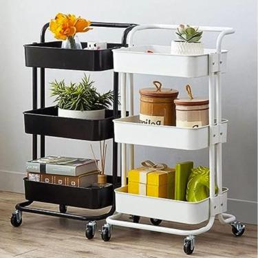 Imagem de Carrinho Organizador Multiuso 3 Prateleiras com  Rodinhas 