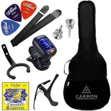 Imagem de Kit Acessórios Para Violão Clássico Com Capa Palhetas Correia Afinador Cordas Capotraste Vx05