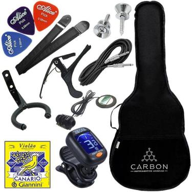 Imagem de Kit Acessórios Para Violão Clássico Com Capa Palhetas Captador Correia Cabo Captador Capotraste Vx08