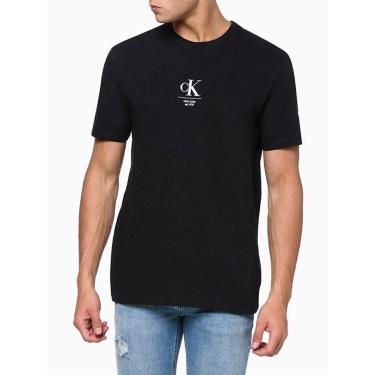 Imagem de Camisa Calvin Klein Jeans Slim Logo Alto Relevo Branca - CKJM112-0900-Masculino