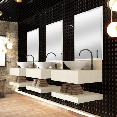 Imagem de Prateleira em Porcelanato Para Banheiro 60cm Pró Blu Bianco