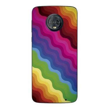 Imagem de Capa Case Capinha Samsung Galaxy Moto G6 Plus Arco Iris Ondulado - Sho