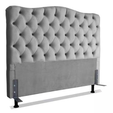 Imagem de Cabeceira Para Cama Box Solteiro 0,9 M Realeza (Suede Cinza Claro)