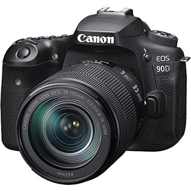 Imagem de Canon Câmera DSLR [EOS 90D] com lente USM 18-135 | Wi-Fi integrado, Bluetooth, processador de imagem DIGIC 8, vídeo 4K, CMOS AF de pixel duplo e tela LCD sensível ao toque de ângulo variável de 3,0