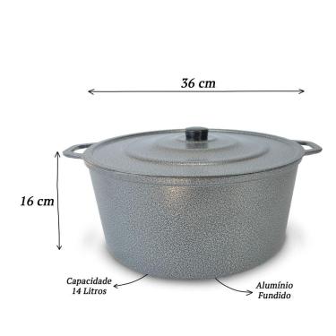Imagem de Panelão Fundido Alumínio Batido 36cm Panela Grande - Craqueado
