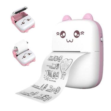 Imagem de Mini Impressora Termica Sem Tinta Bluetooth USB Bateria Recarregavel Etiqueta Lista Fot...