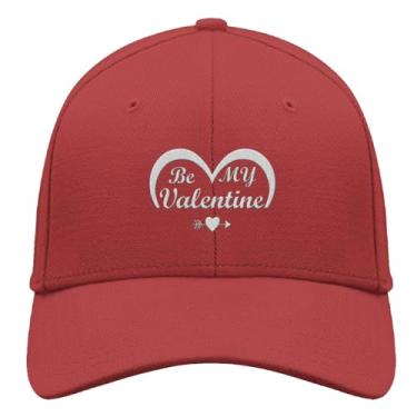 Imagem de Boné de beisebol Be My Valentine Boné de caminhoneiro para adolescentes retrô bordado snapback, Vermelho, Tamanho Único