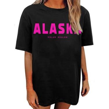 Imagem de Remidoo Camiseta feminina gola redonda manga curta casual engraçada fofa camiseta feminina tie dye sol e lua, C - Alasca, preto, G
