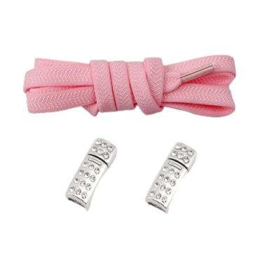 Imagem de Diamond Lock Shoelaces Without Ties Buckle Elastic Laces Sneakers Flats No Tie Shoe Laces Shoes Accessories (Color : Pink)