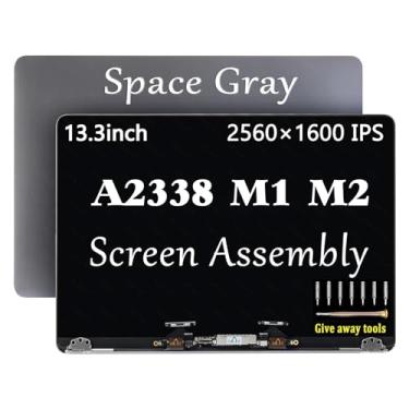Imagem de GBOLE Tela de reposição A2338 M1 M2 2020 para MacBook Pro Retina M1 M2 A2338 EMC 3578 8162 MYD83 MYD92 MYDA2 MYDC2 MNEQ3 MNEP3 MNEJ3 Full LED LCD Screen Display Assembly Cinza