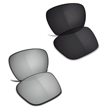 Imagem de TRUSHELL Lentes de reposição polarizadas para óculos de sol Oakley Sylas OO9448 - preto + prata