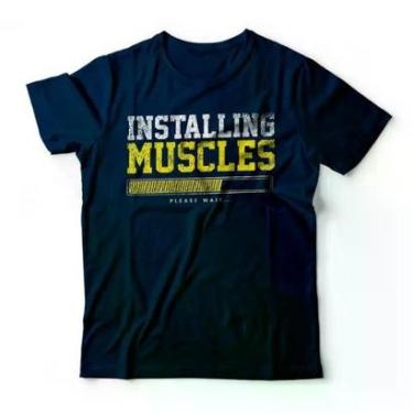 Imagem de Camiseta Installing Muscles Studio Geek Casual Azul Marinho-Masculino