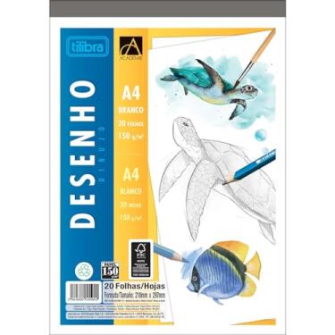 Imagem de Tilibra - Caderno Colado Desenho A4 Branco Académie 20 Folhas - 1 un